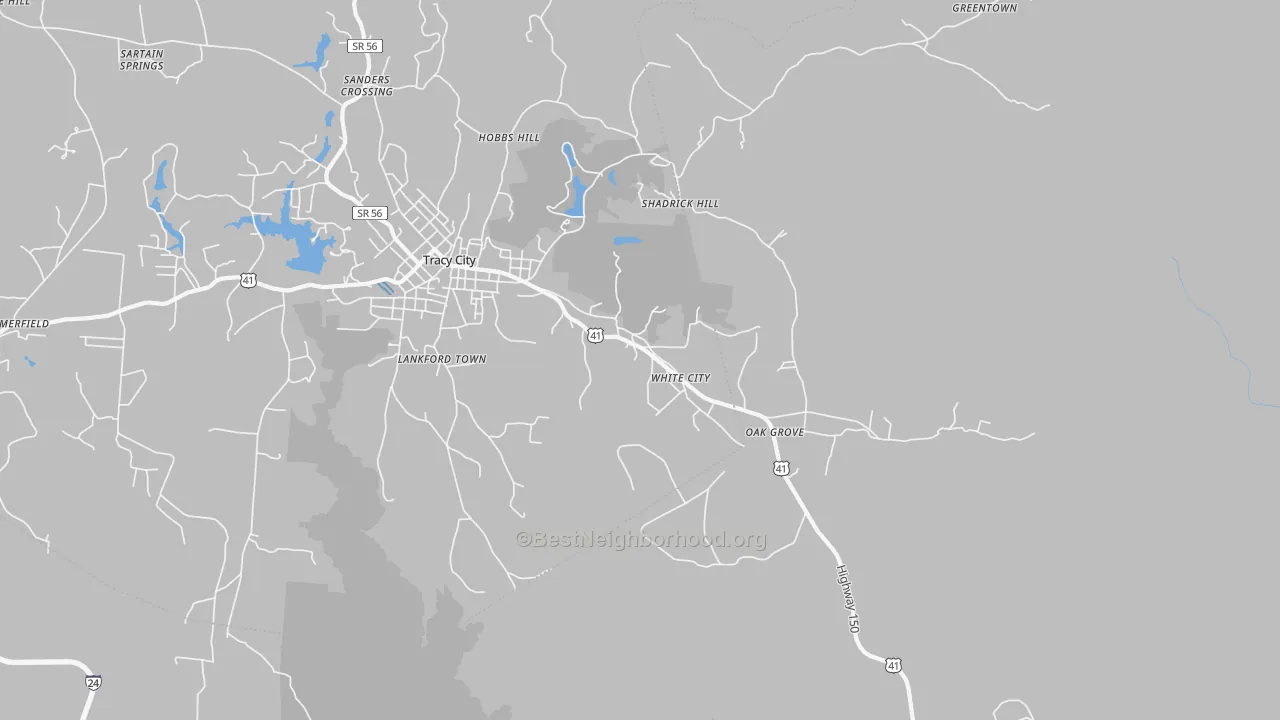 Transit Grade map of White City, TN