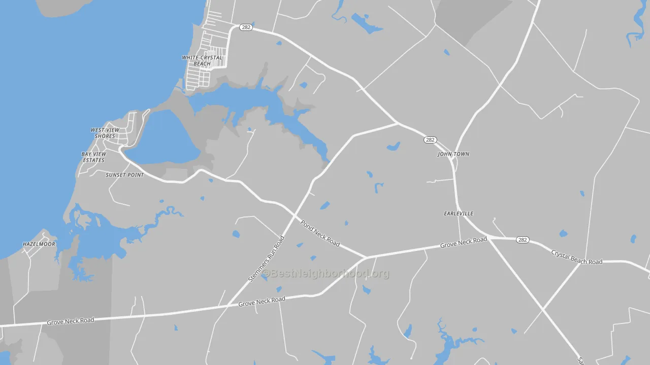 Transit Grade map of White Crystal Beach, MD