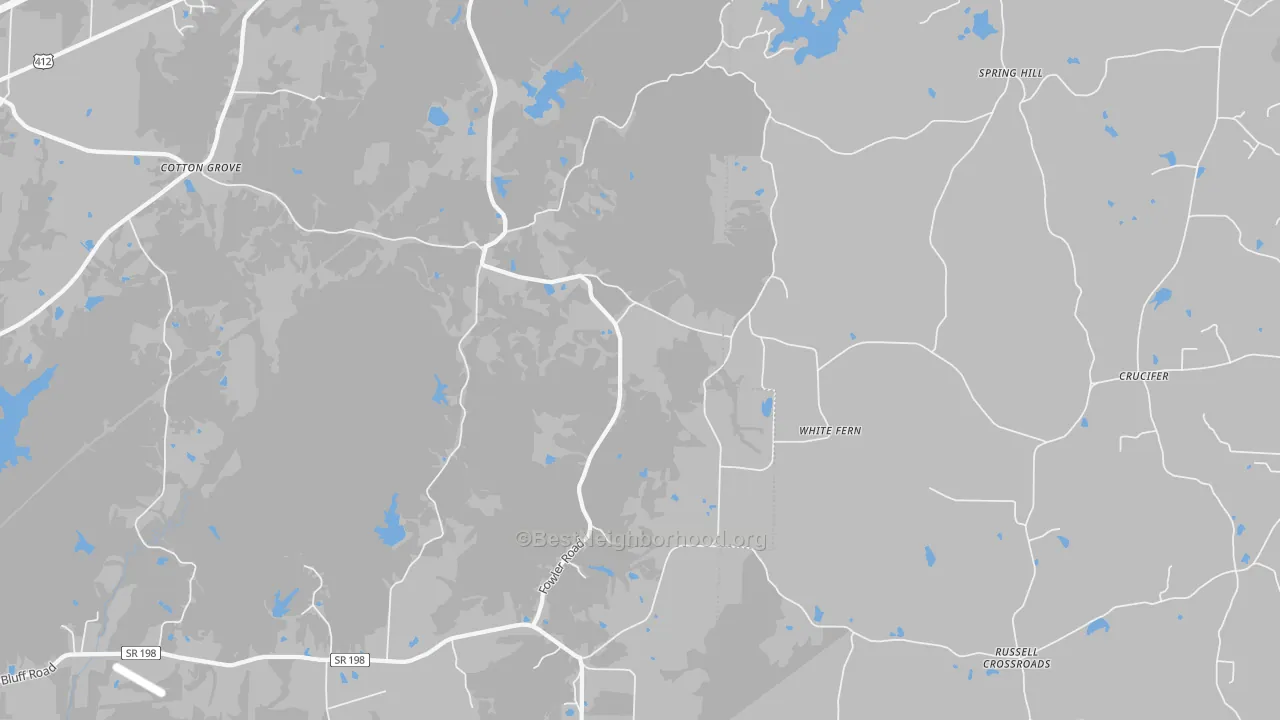 Transit Grade map of White Fern, TN