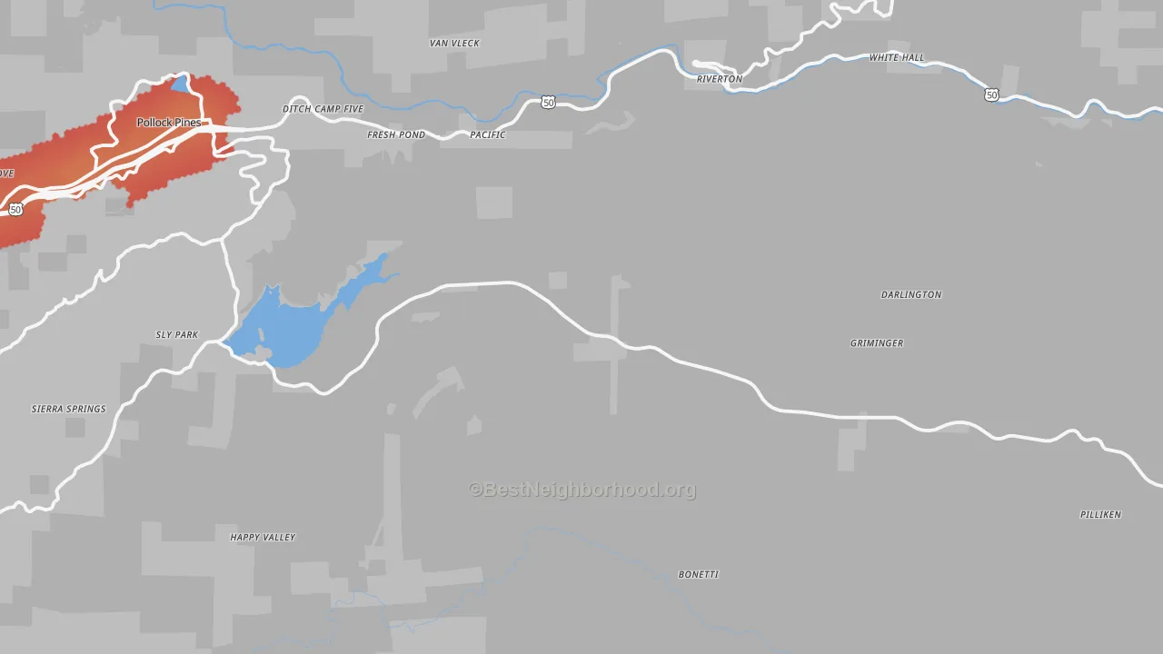 Transit Grade map of White Hall, CA