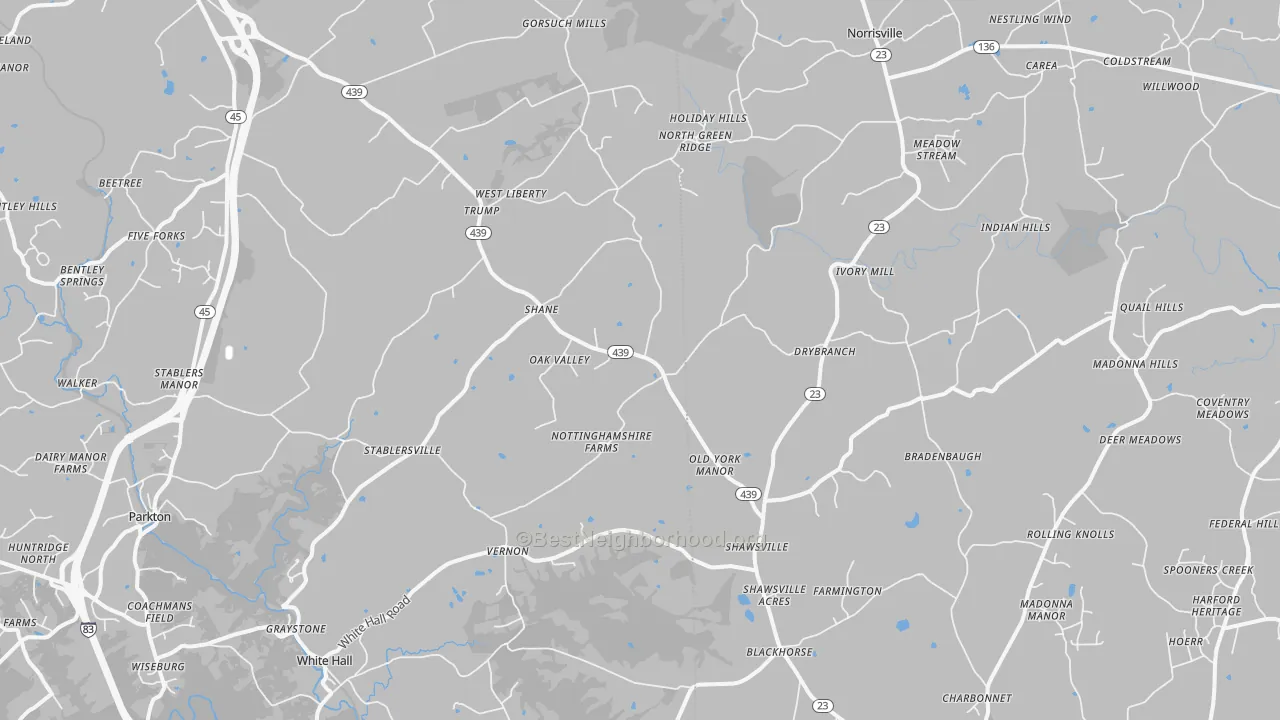 Transit Grade map of White Hall, MD