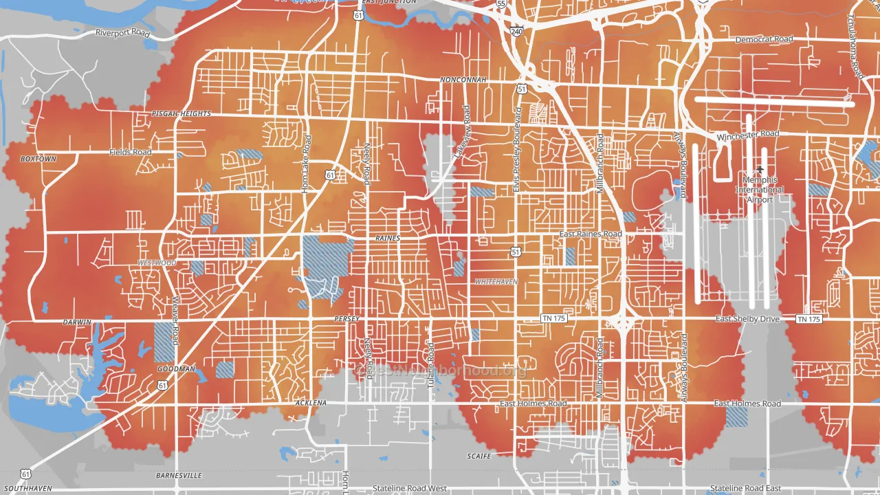 Transit Grade map of White Haven-Coro Lake, Memphis, TN