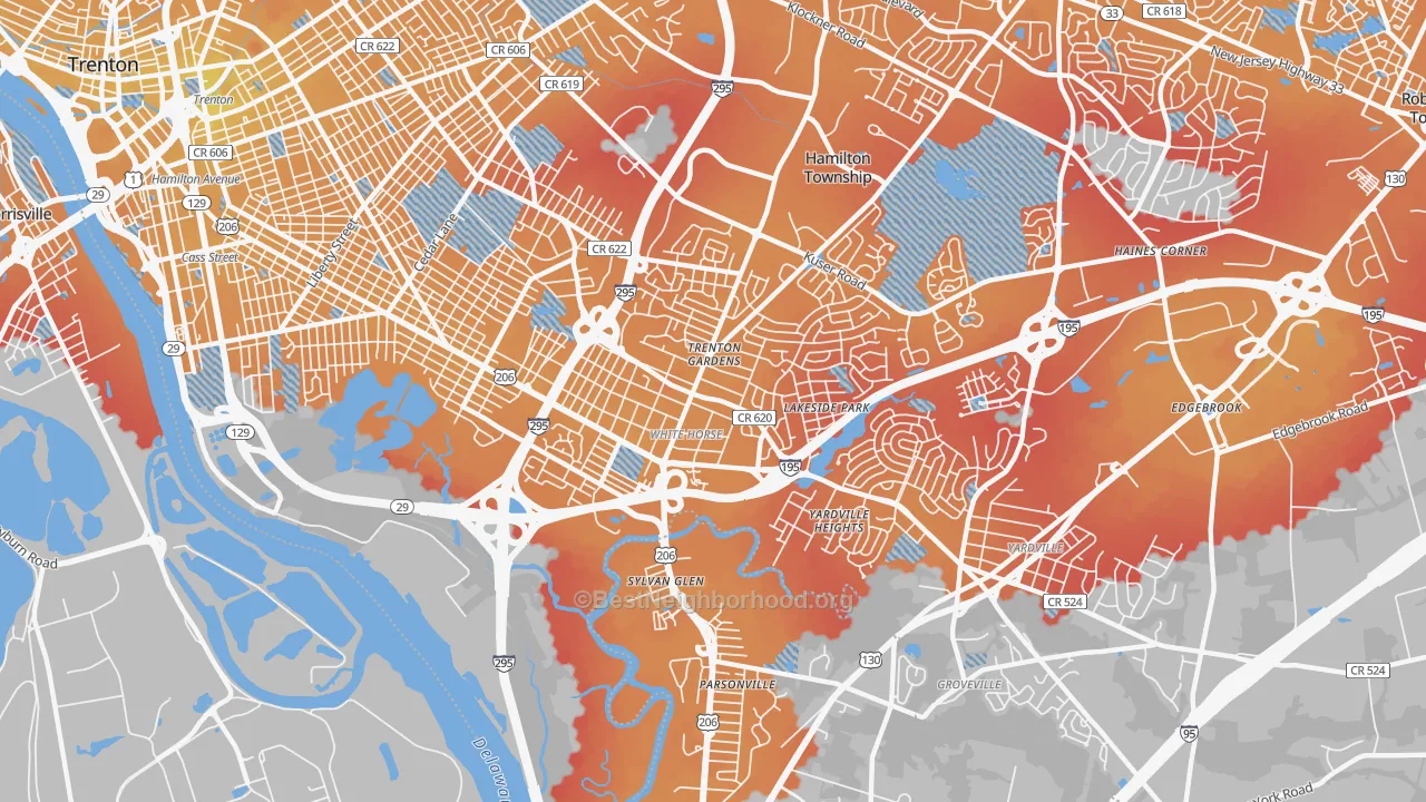 Transit Grade map of White Horse, NJ