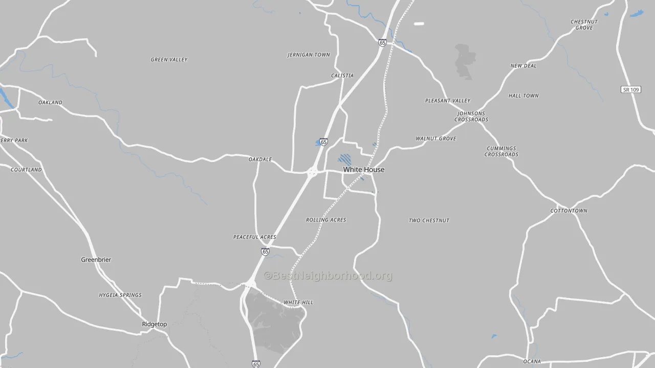 Transit Grade map of White House, TN