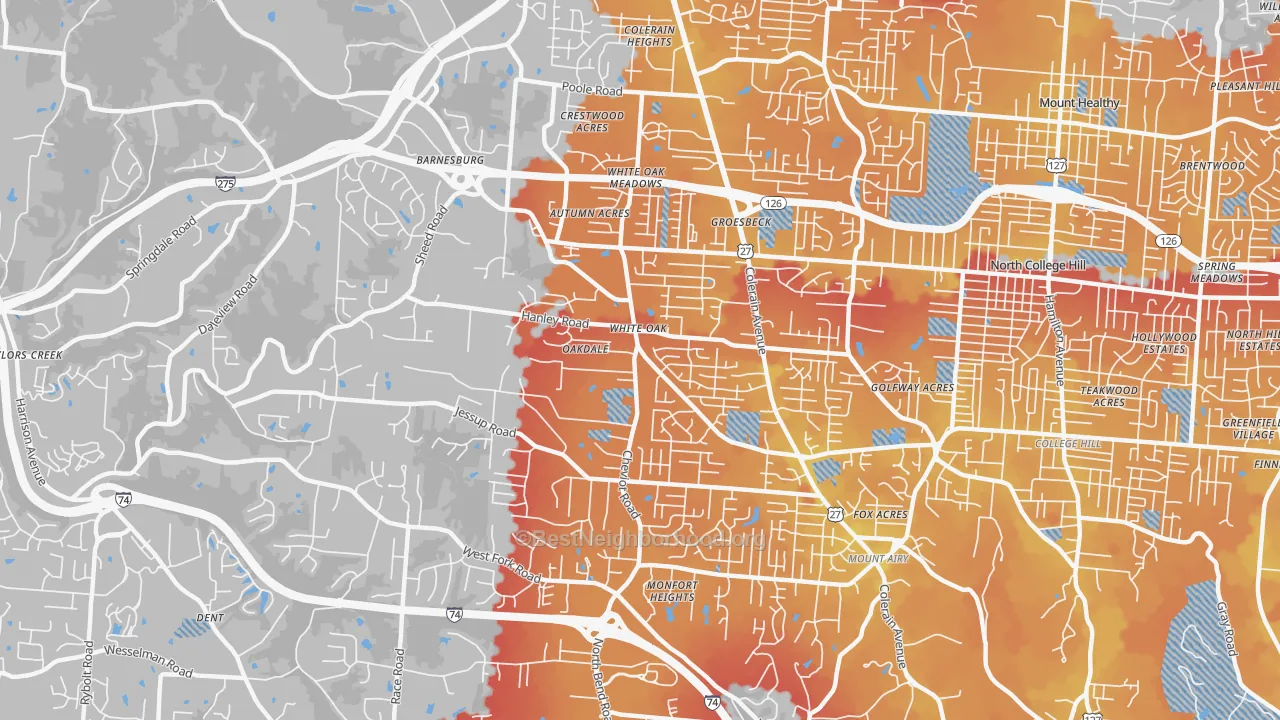Transit Grade map of White Oak, OH