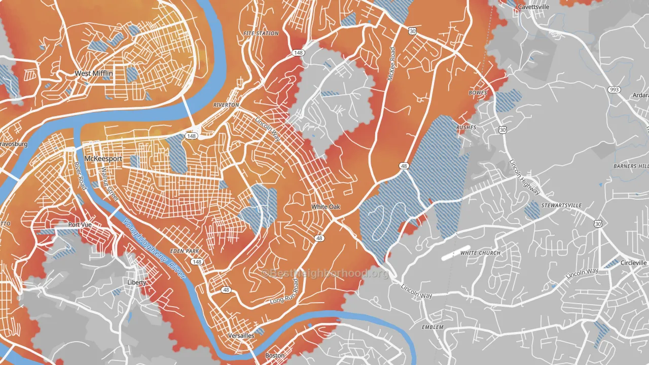 Transit Grade map of White Oak, PA