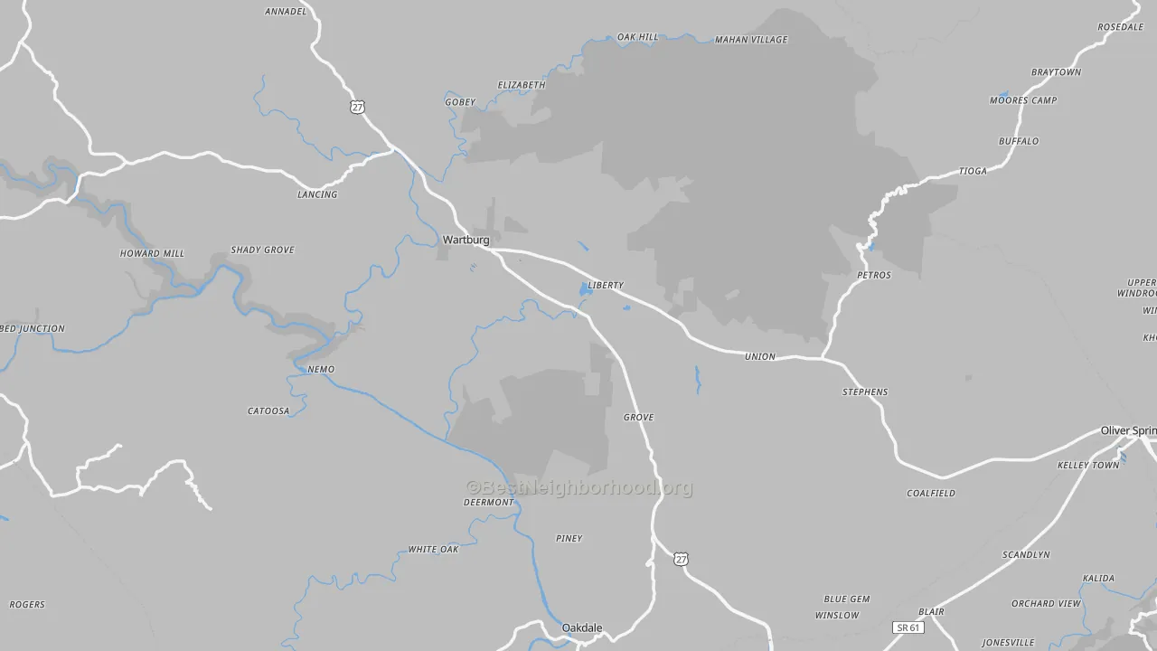 Transit Grade map of White Oak, TN