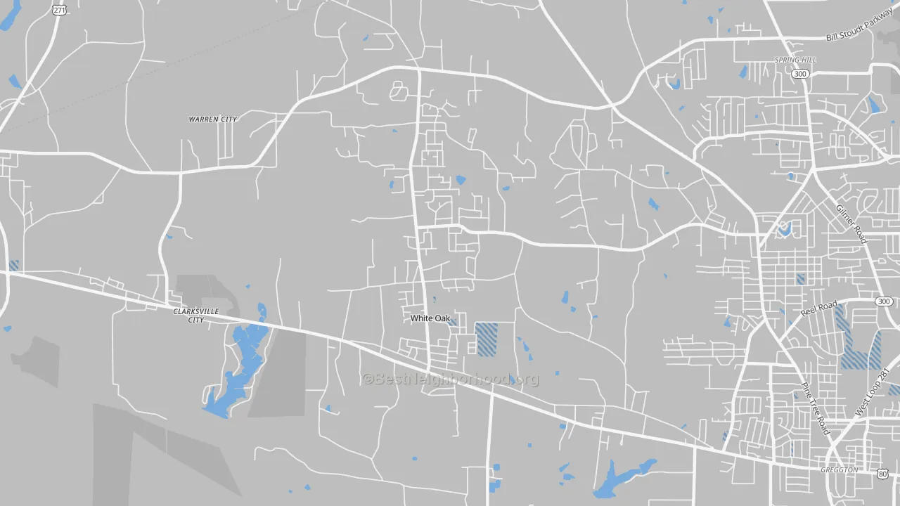Transit Grade map of White Oak, TX