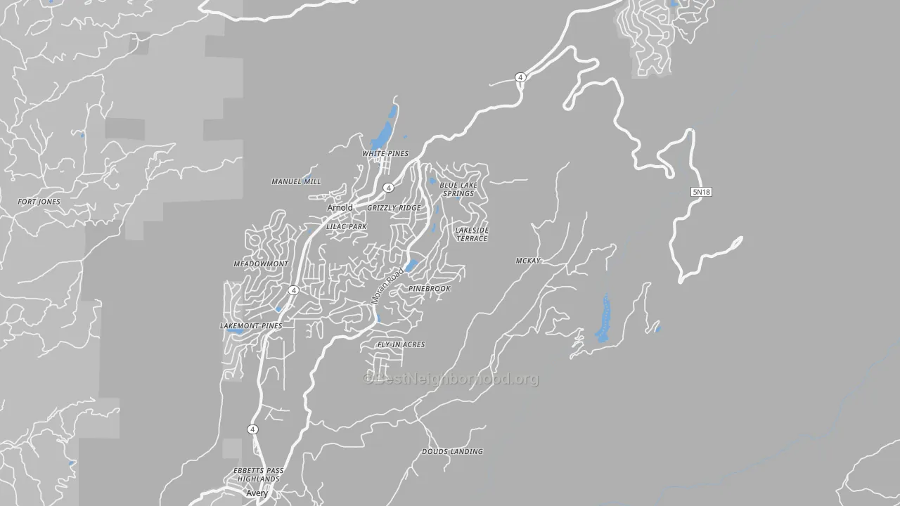 Transit Grade map of White Pines, CA