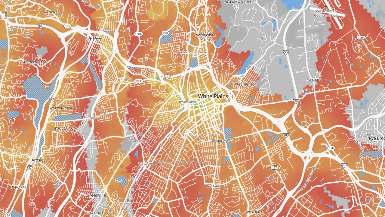 Transit Grade map of White Plains, NY