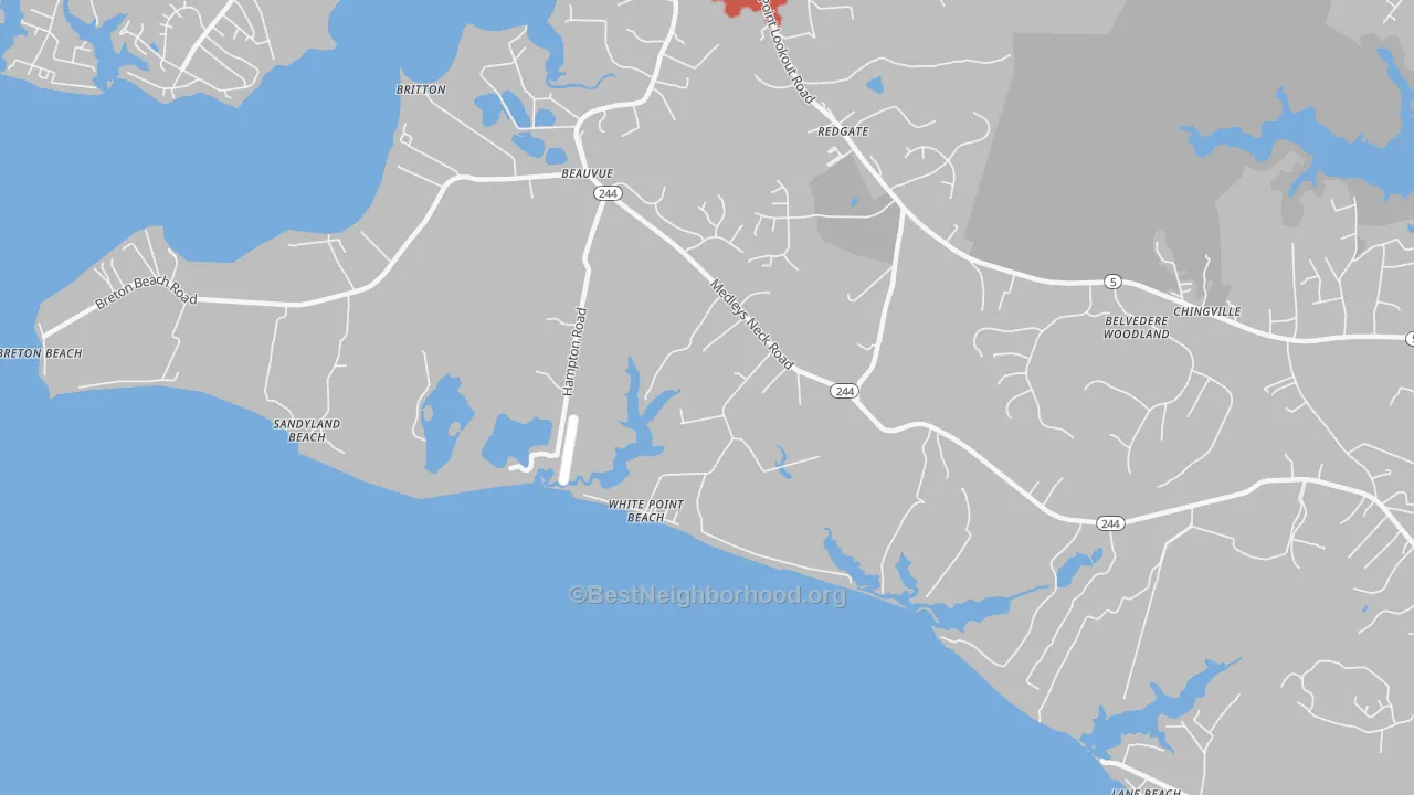 Transit Grade map of White Point Beach, MD