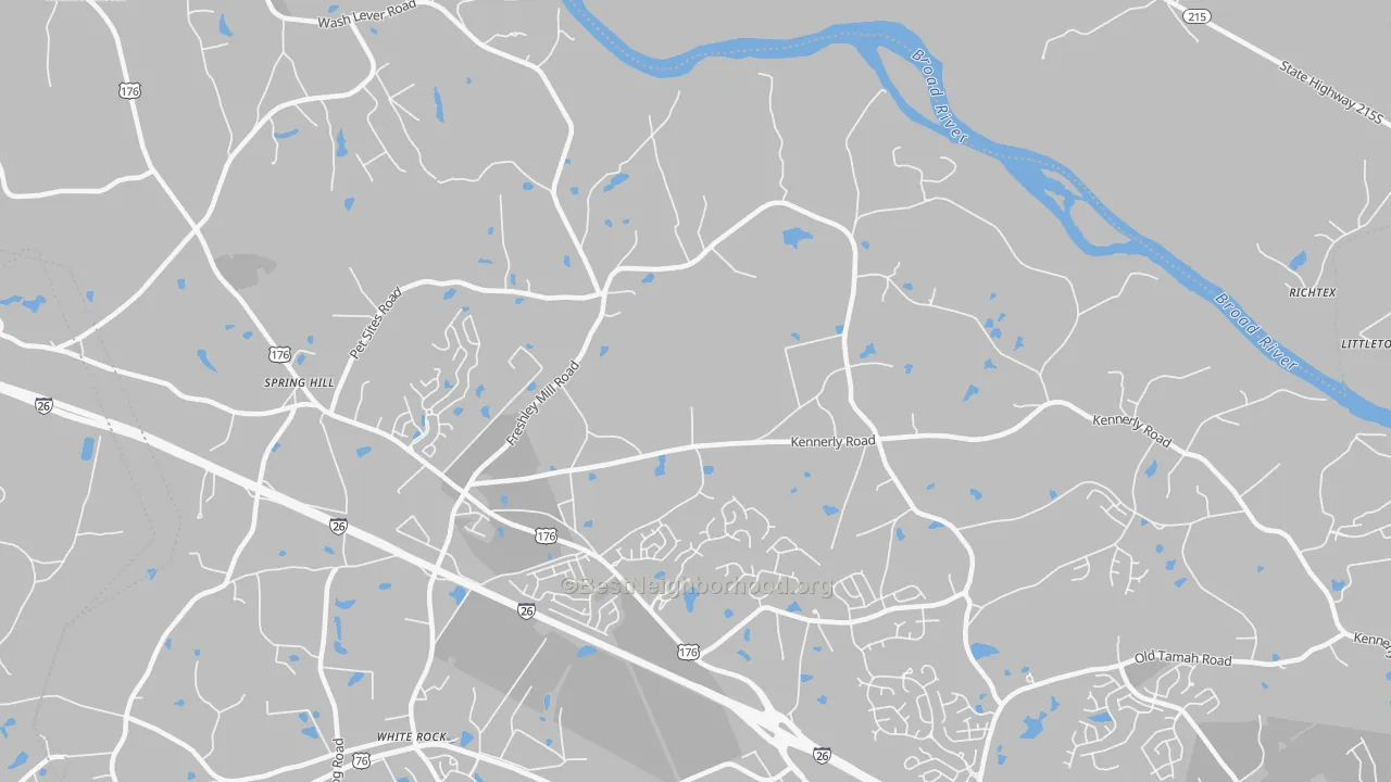 Transit Grade map of White Rock, SC
