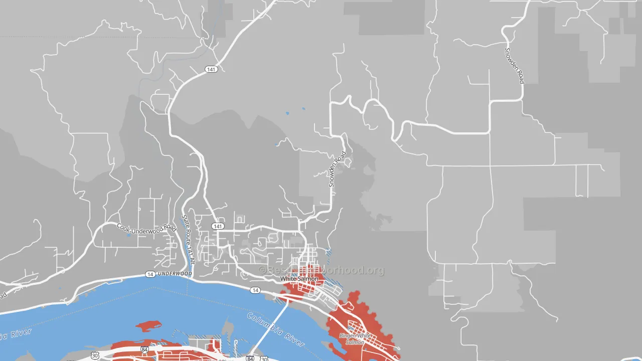 Transit Grade map of White Salmon, WA