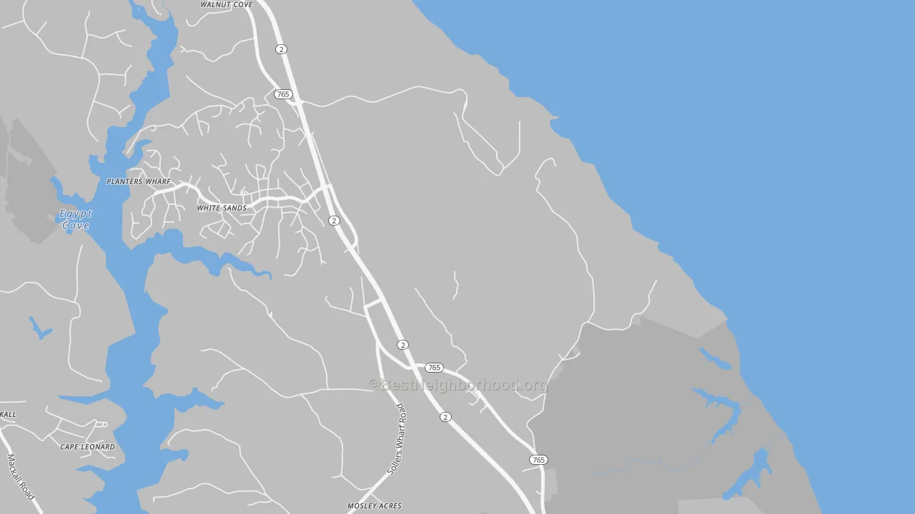 Transit Grade map of White Sands, MD