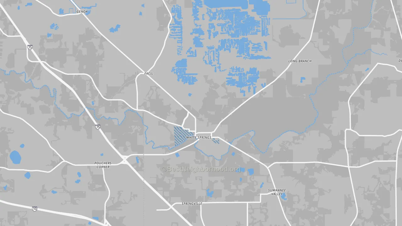 Transit Grade map of White Springs, FL
