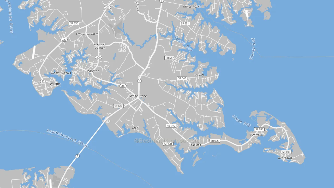 Transit Grade map of White Stone, VA