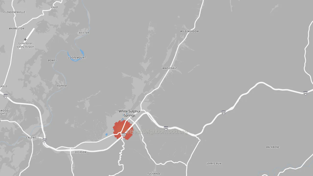 Transit Grade map of White Sulphur Springs, WV