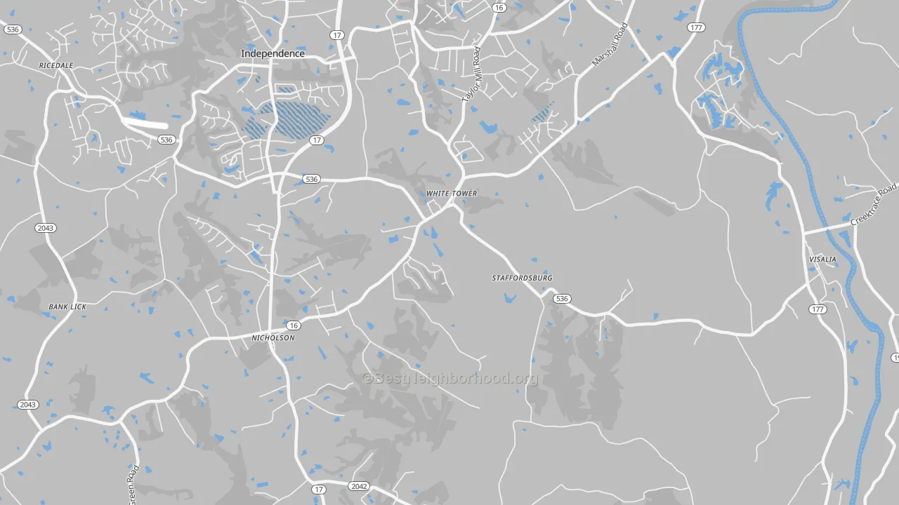 Transit Grade map of White Tower, KY