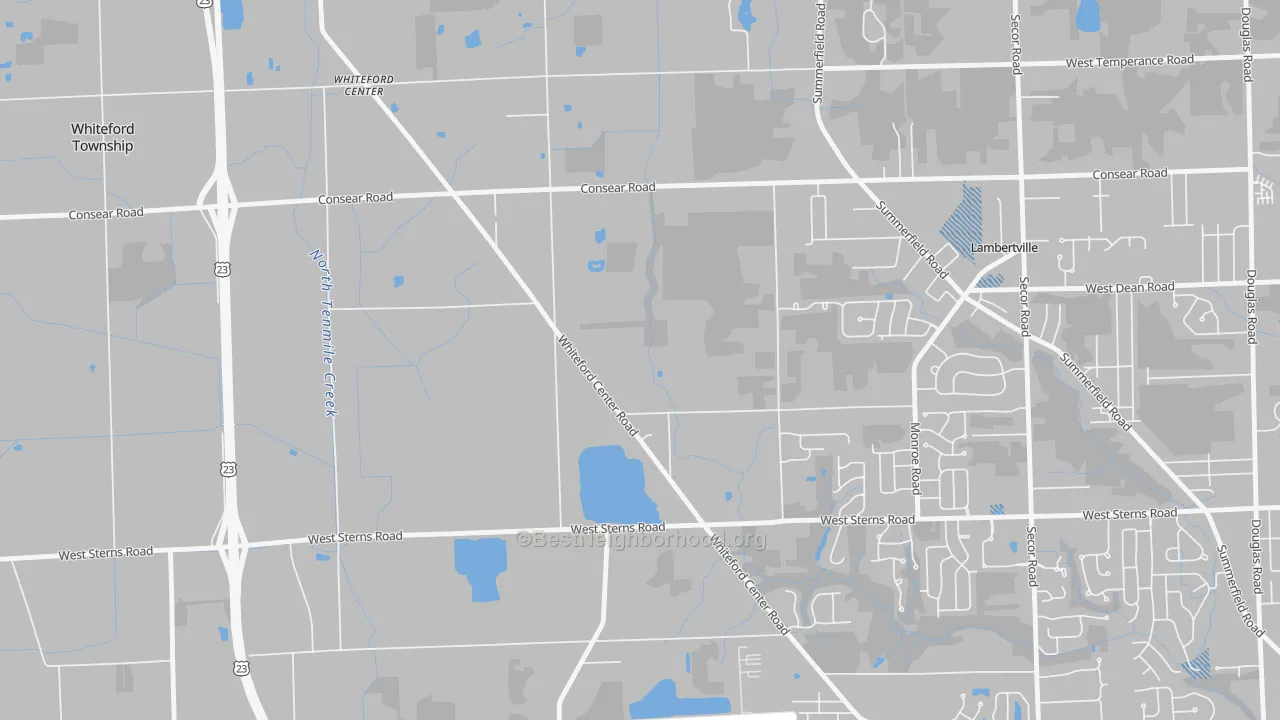 Transit Grade map of Whiteford Center, MI