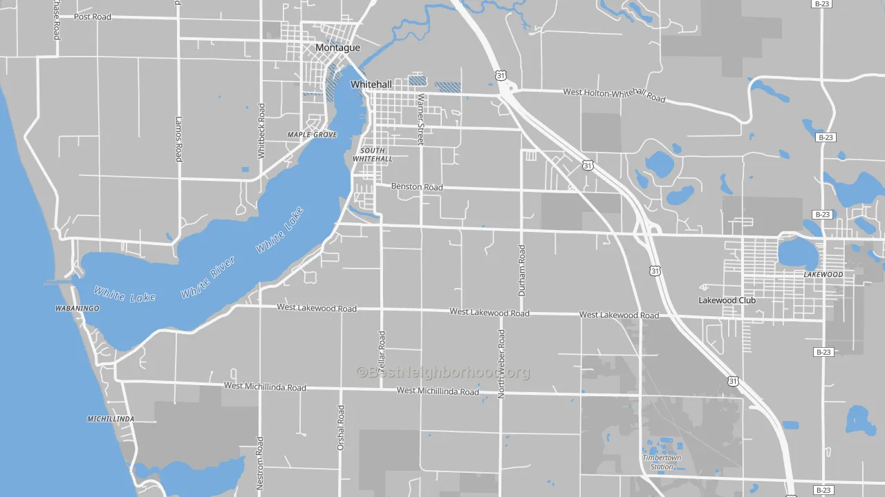 Transit Grade map of Whitehall, MI