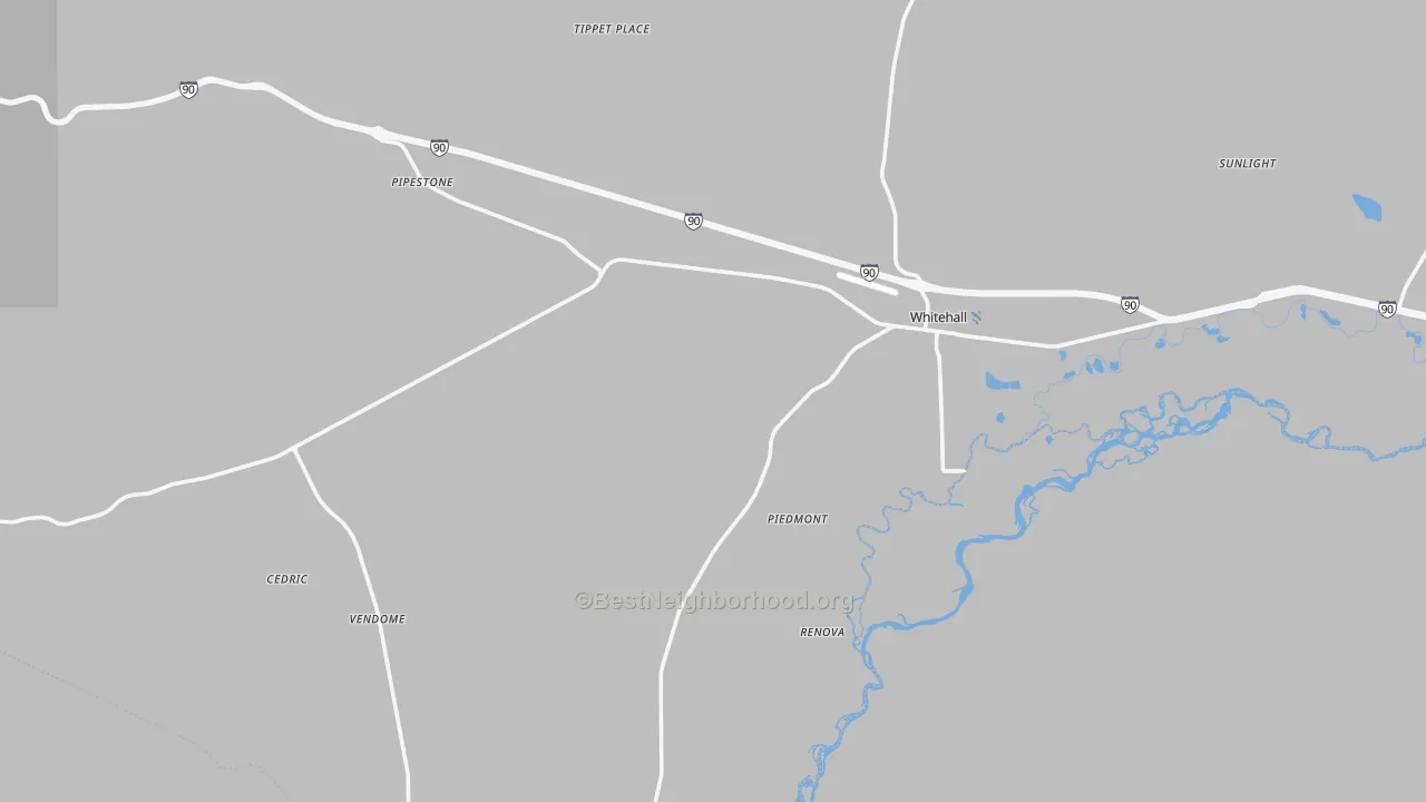 Transit Grade map of Whitehall, MT
