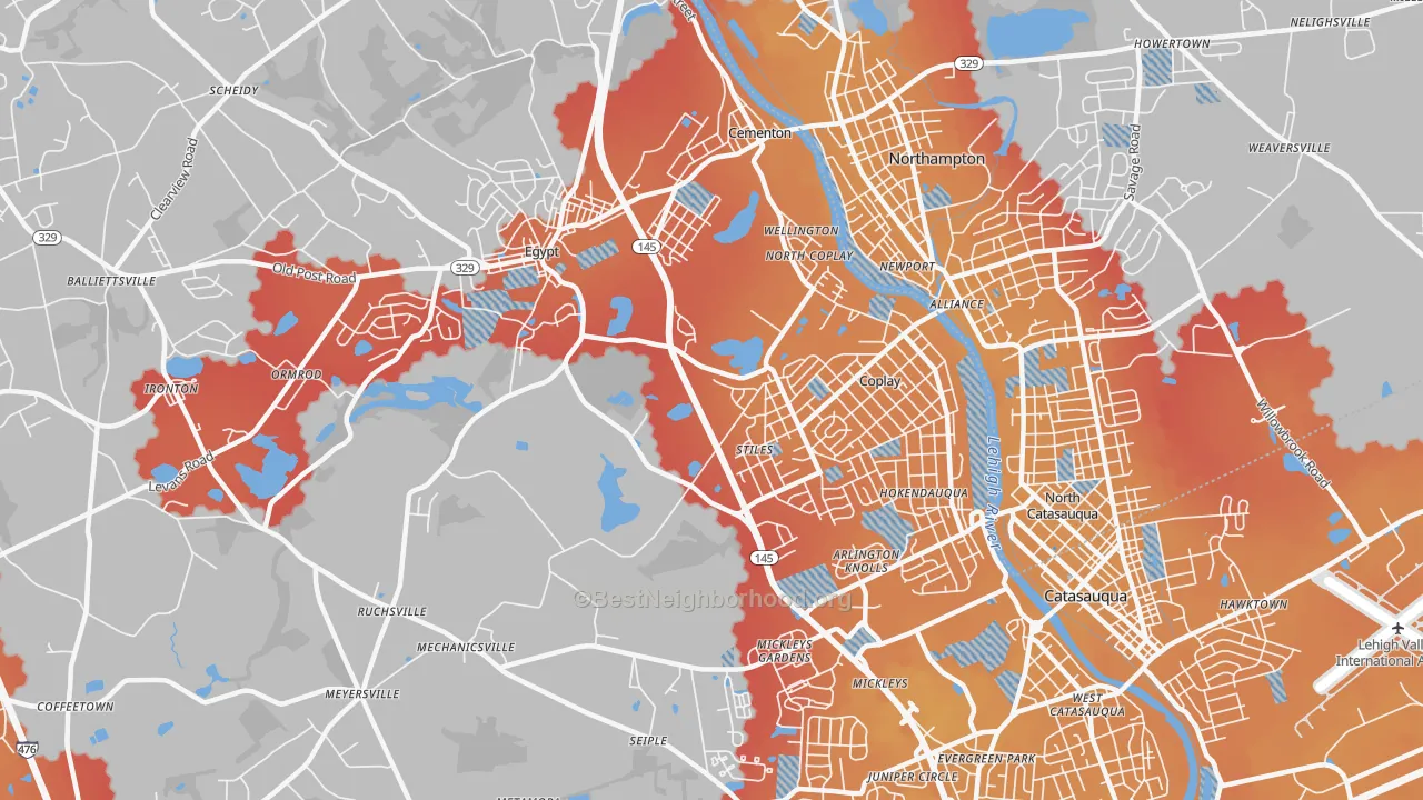 Transit Grade map of Whitehall, PA