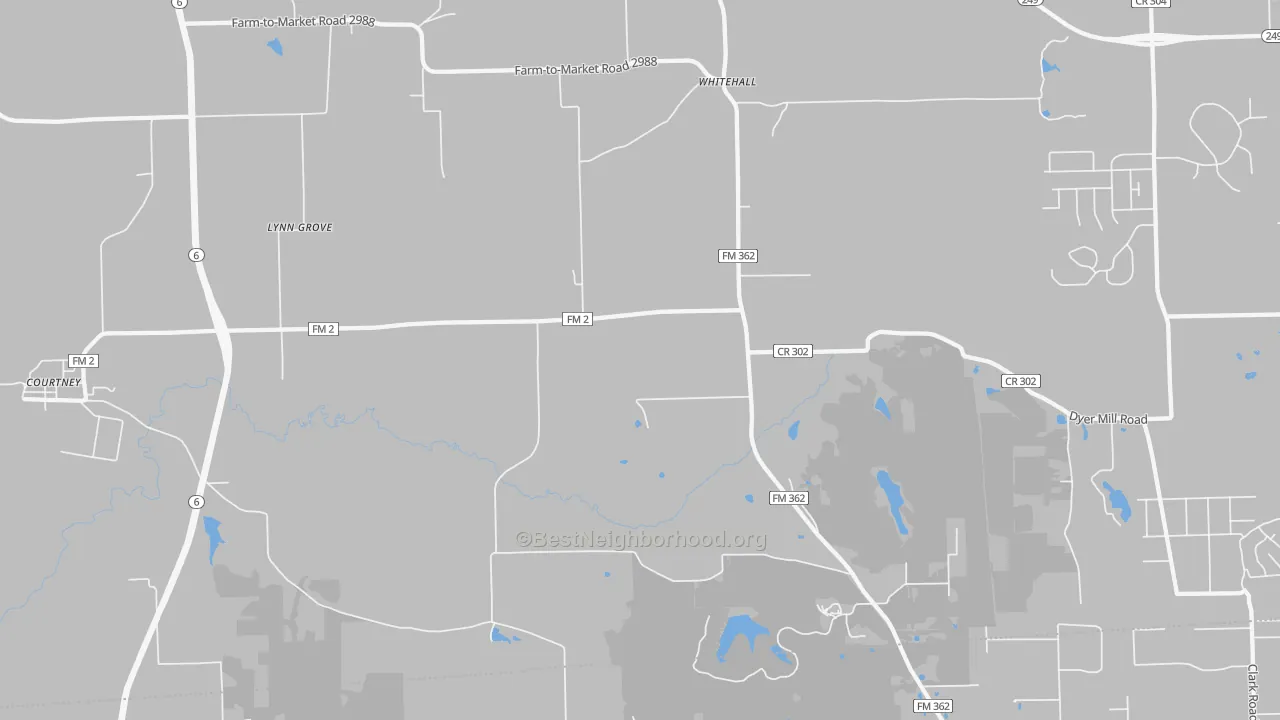 Transit Grade map of Whitehall, TX