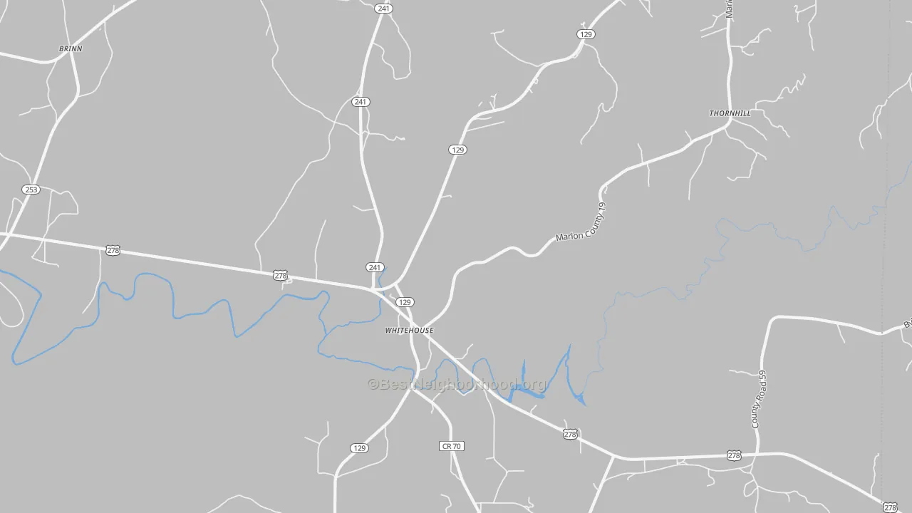 Transit Grade map of Whitehouse, AL