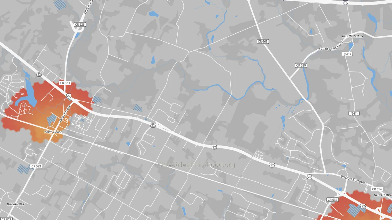 Transit Grade map of Whitehouse, NJ