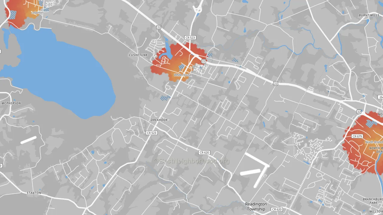 Transit Grade map of Whitehouse Station, NJ