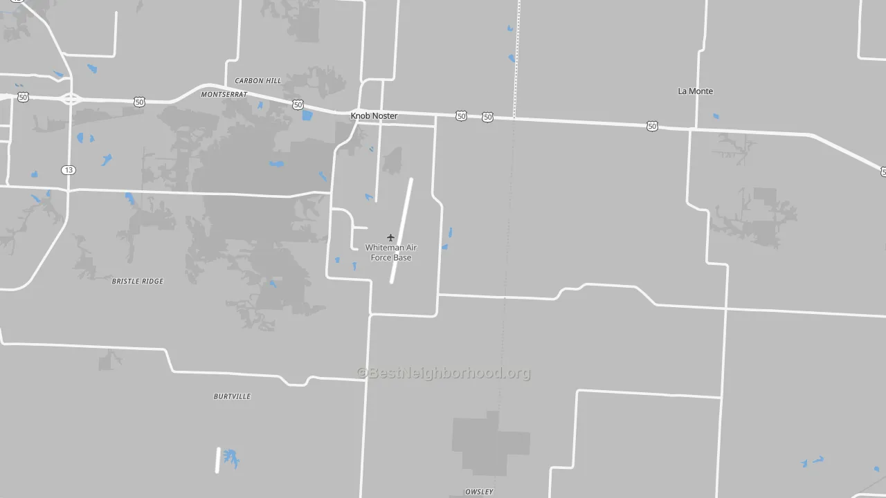 Transit Grade map of Whiteman Air Force Base, MO