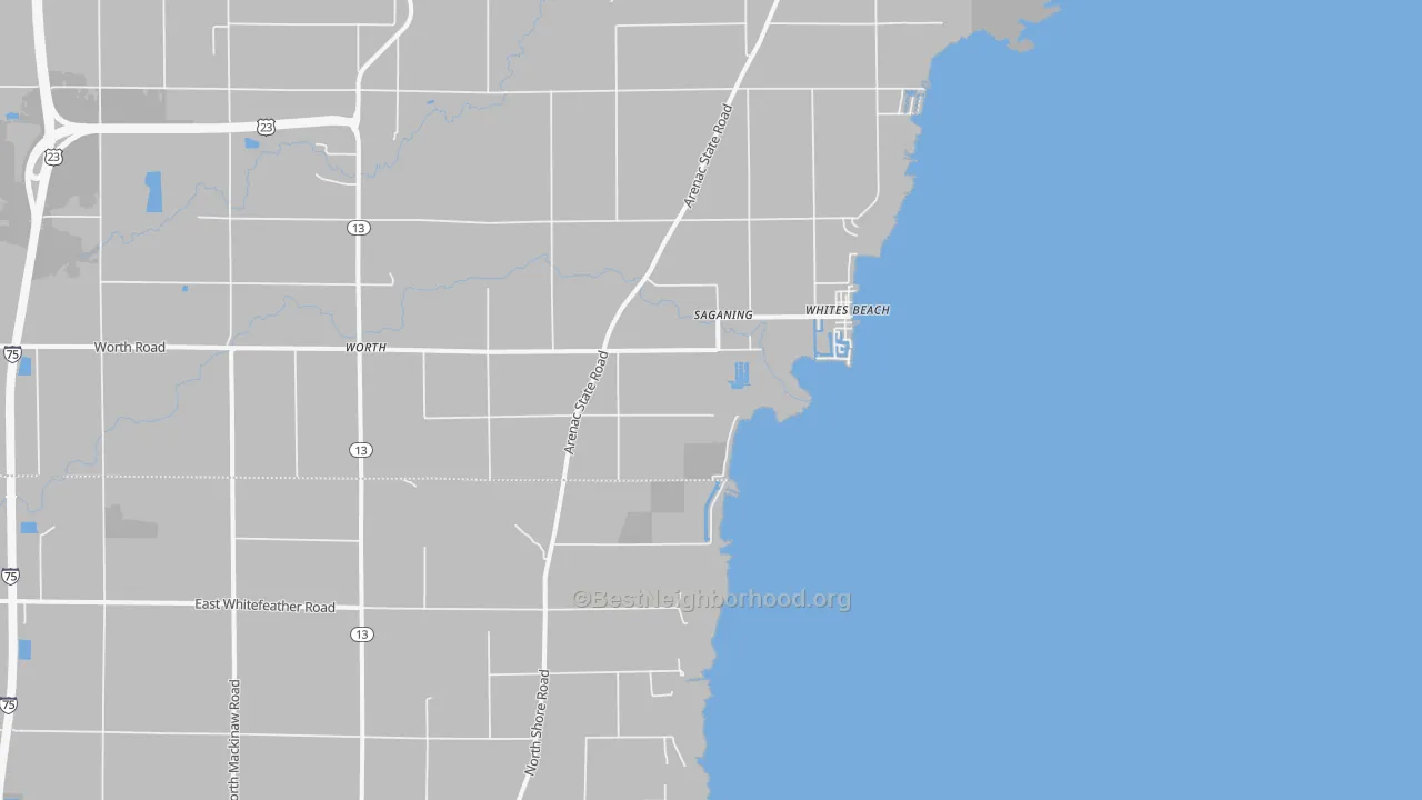 Transit Grade map of Whites Beach, MI