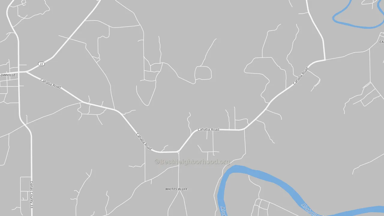 Transit Grade map of Whites Bluff, AL