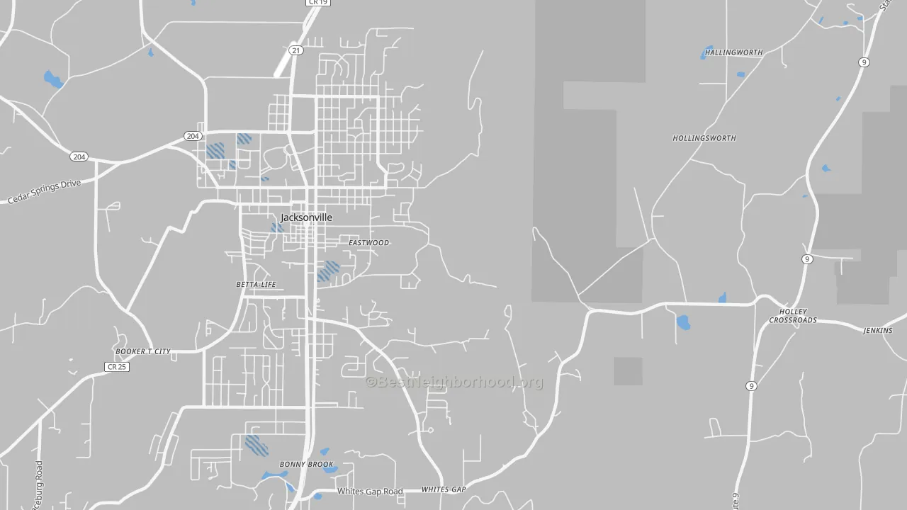 Transit Grade map of Whites Gap, AL