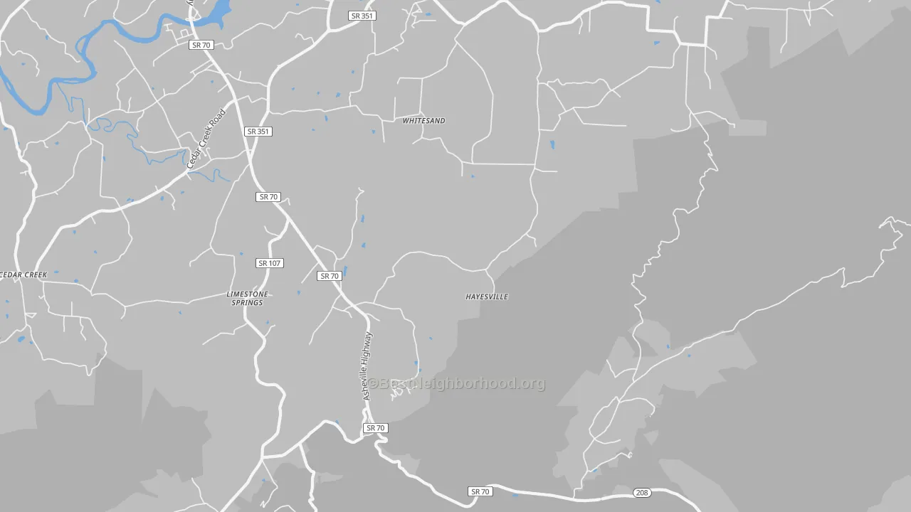 Transit Grade map of Whitesand, TN