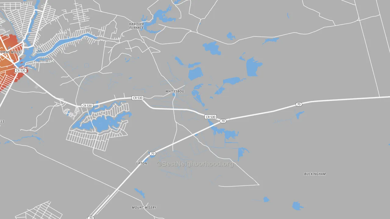 Transit Grade map of Whitesbog, NJ