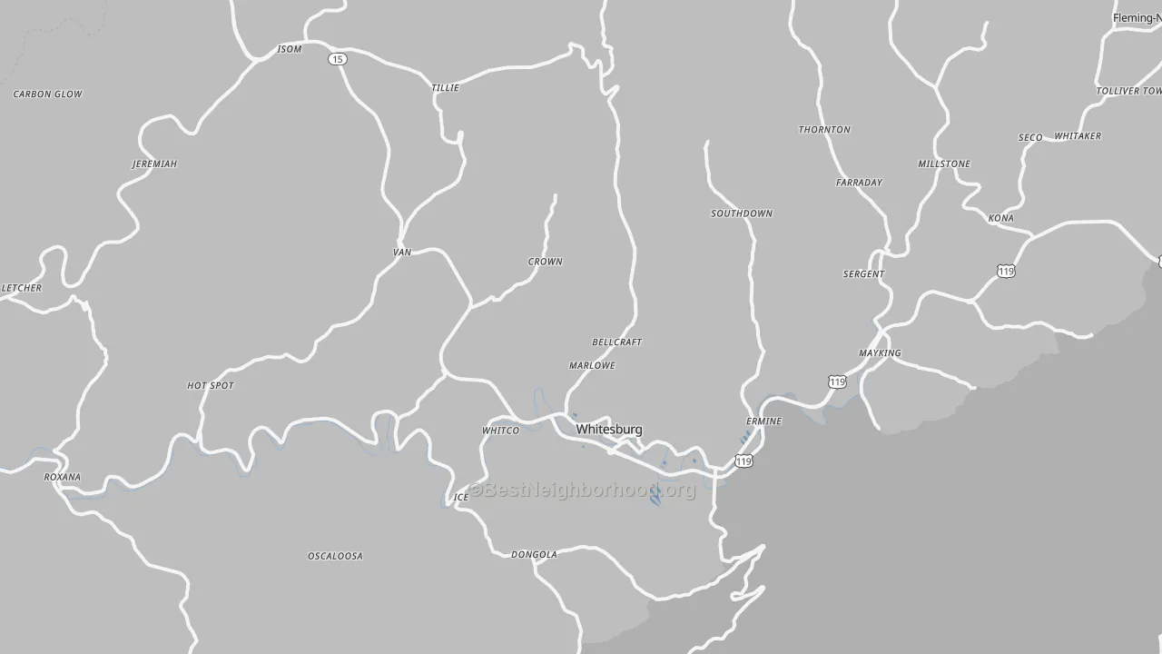 Transit Grade map of Whitesburg, KY