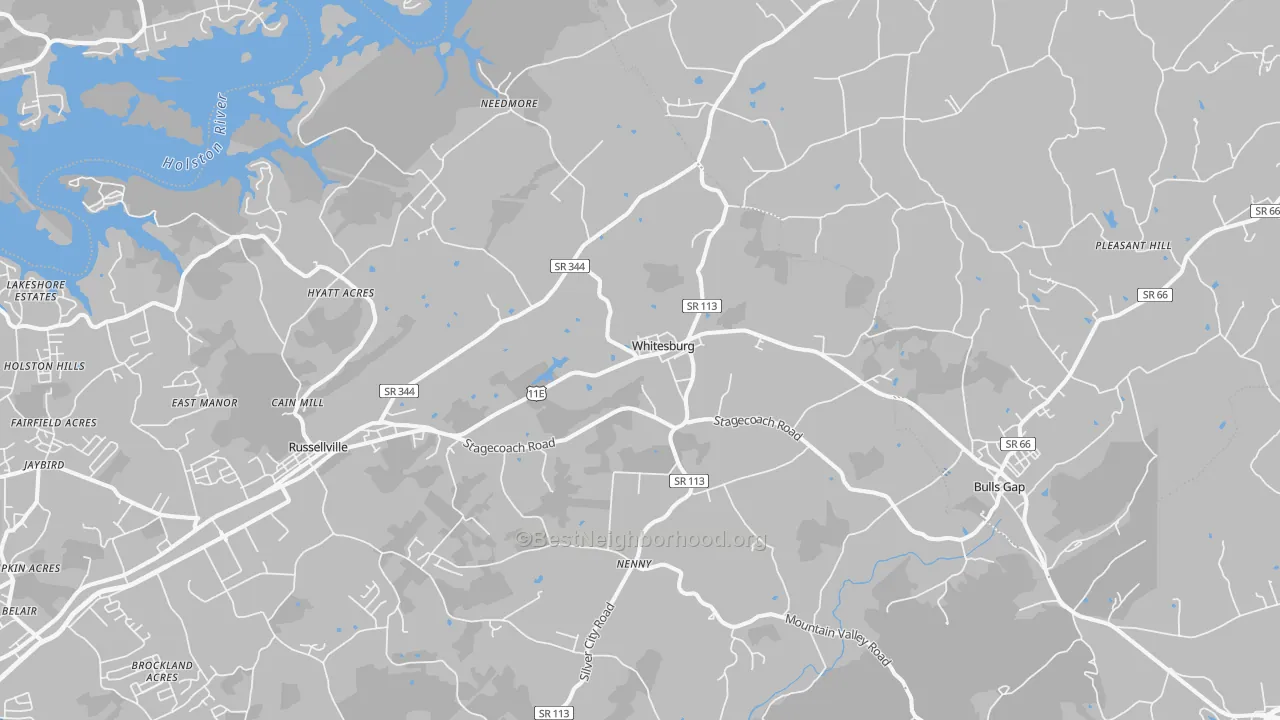 Transit Grade map of Whitesburg, TN