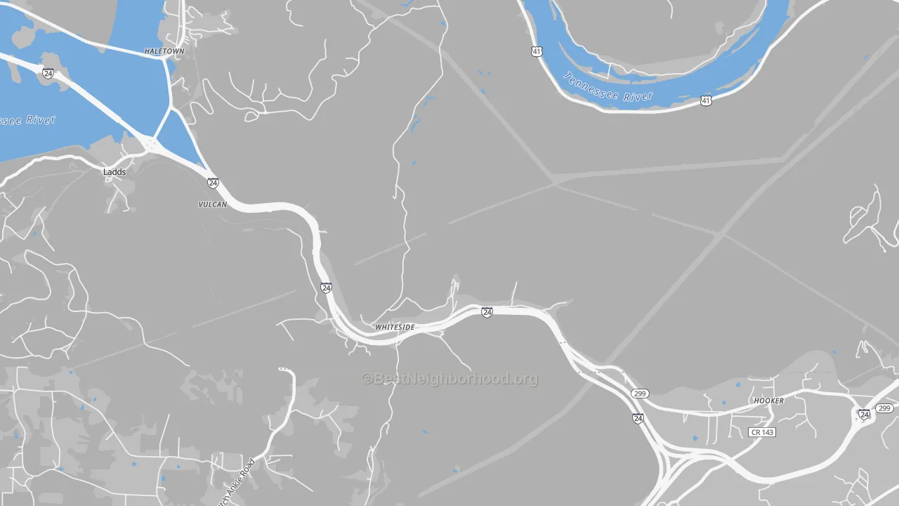Transit Grade map of Whiteside, TN