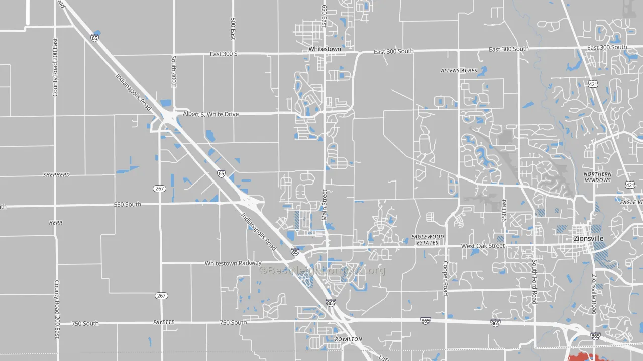 Transit Grade map of Whitestown, IN