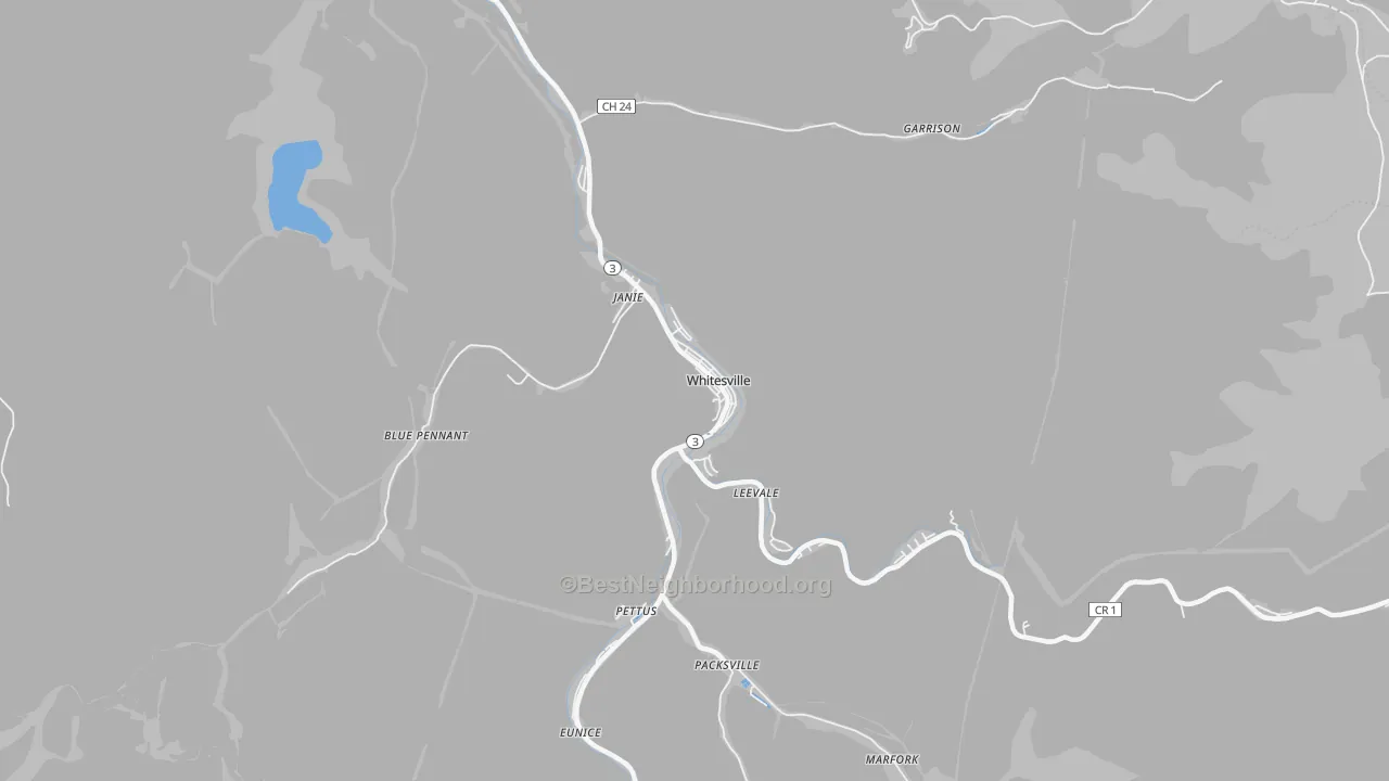 Transit Grade map of Whitesville, WV