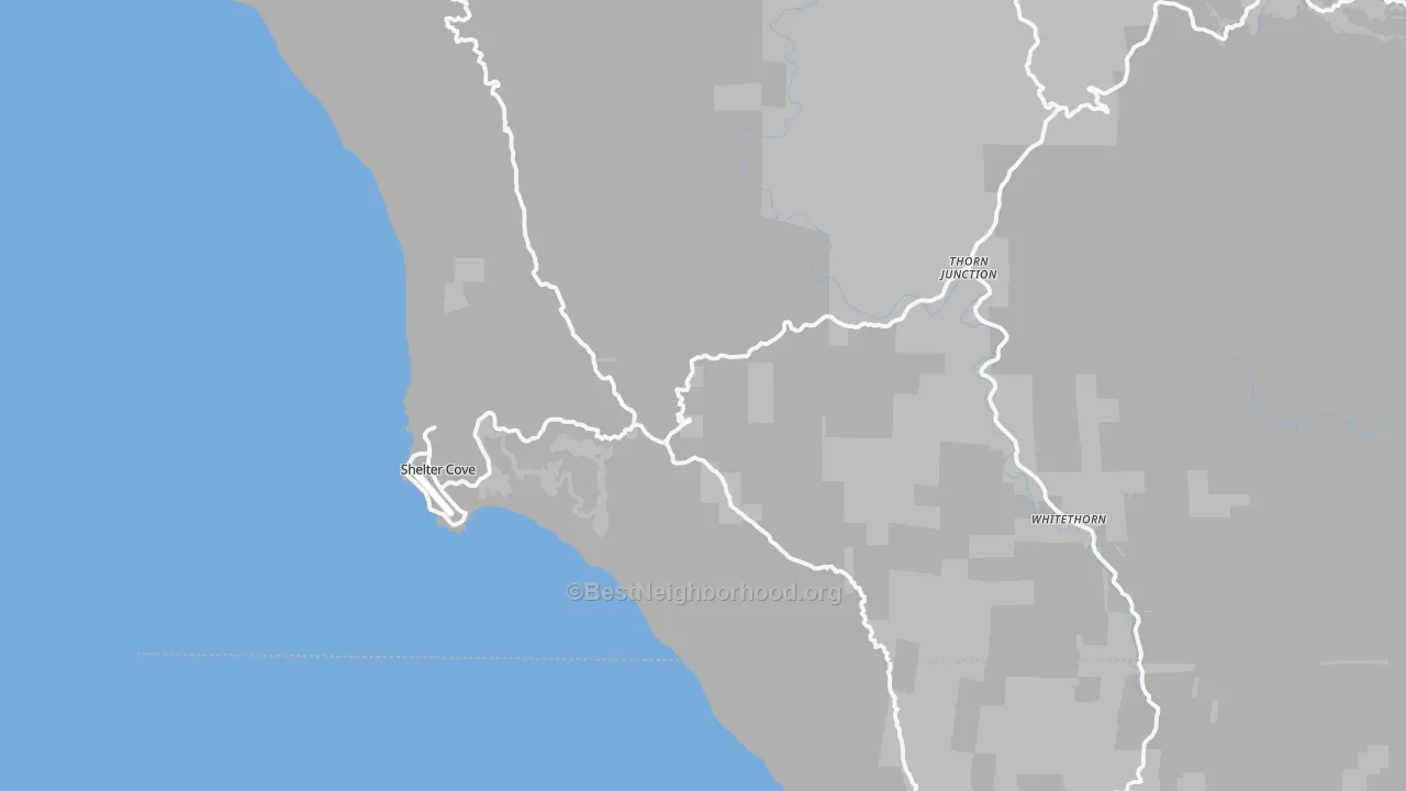 Transit Grade map of Whitethorn, CA