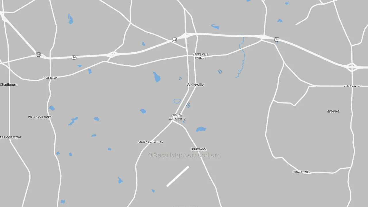 Transit Grade map of Whiteville, NC