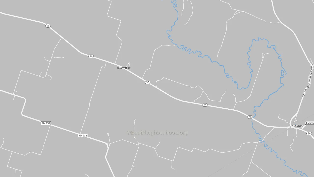 Transit Grade map of Whiteway, TX
