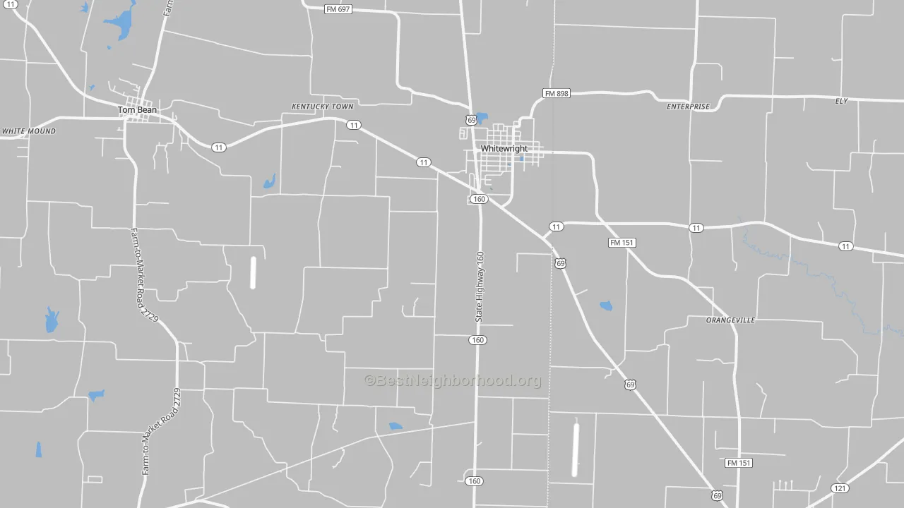 Transit Grade map of Whitewright, TX
