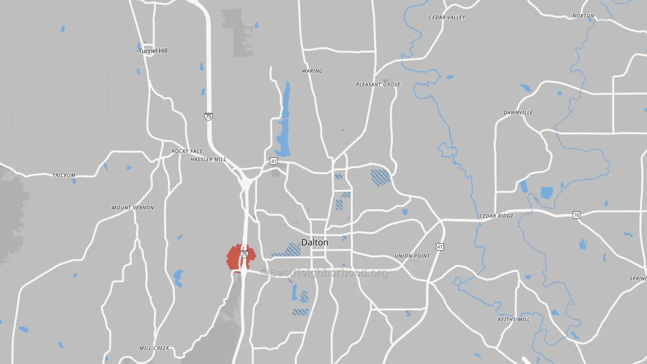 Transit Grade map of Whitfield County, GA