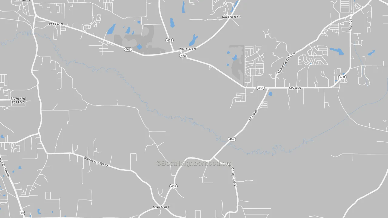 Transit Grade map of Whitfield, MS
