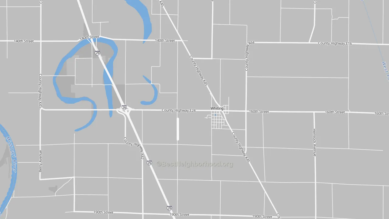 Transit Grade map of Whiting, IA