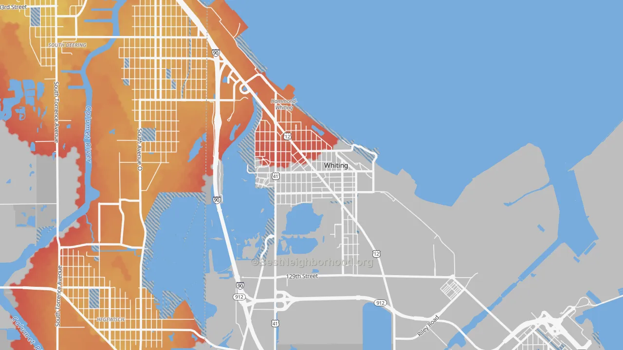 Transit Grade map of Whiting, IN