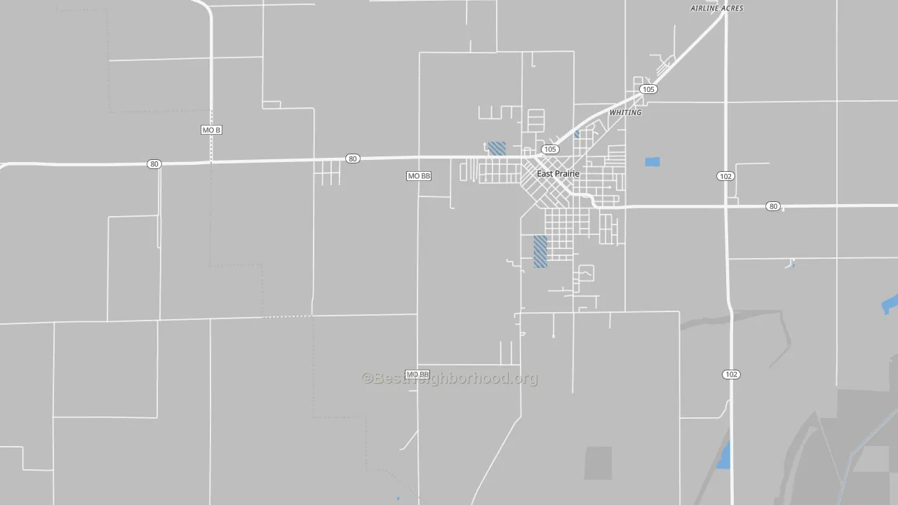 Transit Grade map of Whiting, MO
